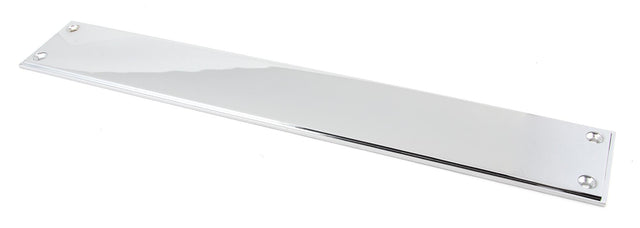 From The Anvil - Polished Chrome 425mm Art Deco Fingerplate | Sku. 45385 | Trade Door Handles.