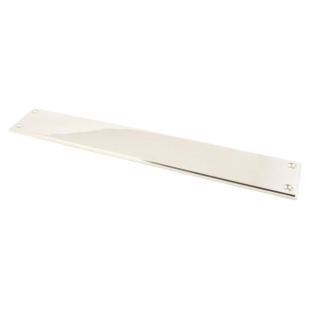 From The Anvil - Polished Nickel 425mm Art Deco Fingerplate | Sku. 45386 | Trade Door Handles.