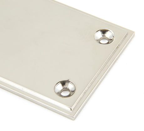 From The Anvil - Polished Nickel 300mm Art Deco Fingerplate | Sku. 45391 | Trade Door Handles.