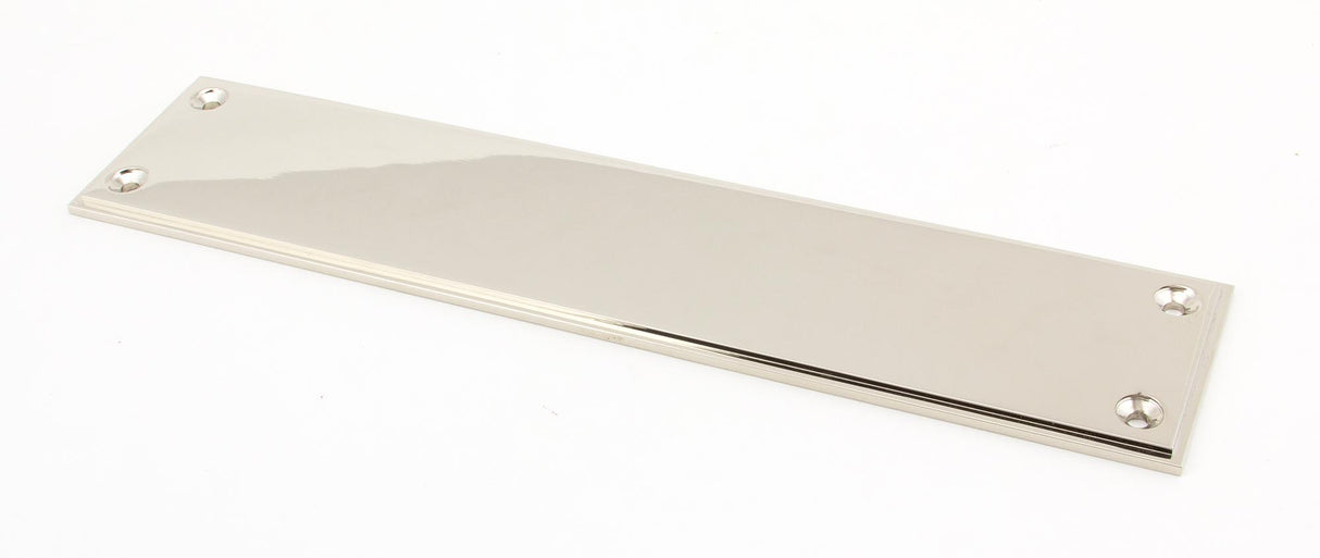 From The Anvil - Polished Nickel 300mm Art Deco Fingerplate | Sku. 45391 | Trade Door Handles.