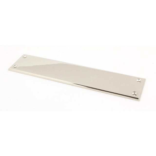 From The Anvil - Polished Nickel 300mm Art Deco Fingerplate | Sku. 45391 | Trade Door Handles.