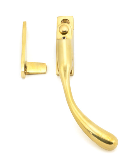 From The Anvil - Polished Brass Night-Vent Locking Peardrop Fastener - RH | Sku. 45397 | Trade Door Handles.