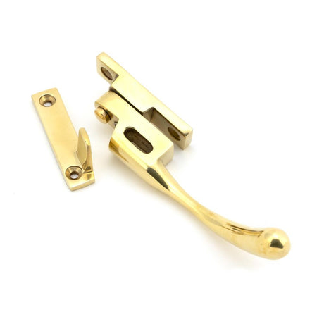 From The Anvil - Polished Brass Night-Vent Locking Peardrop Fastener - RH | Sku. 45397 | Trade Door Handles.