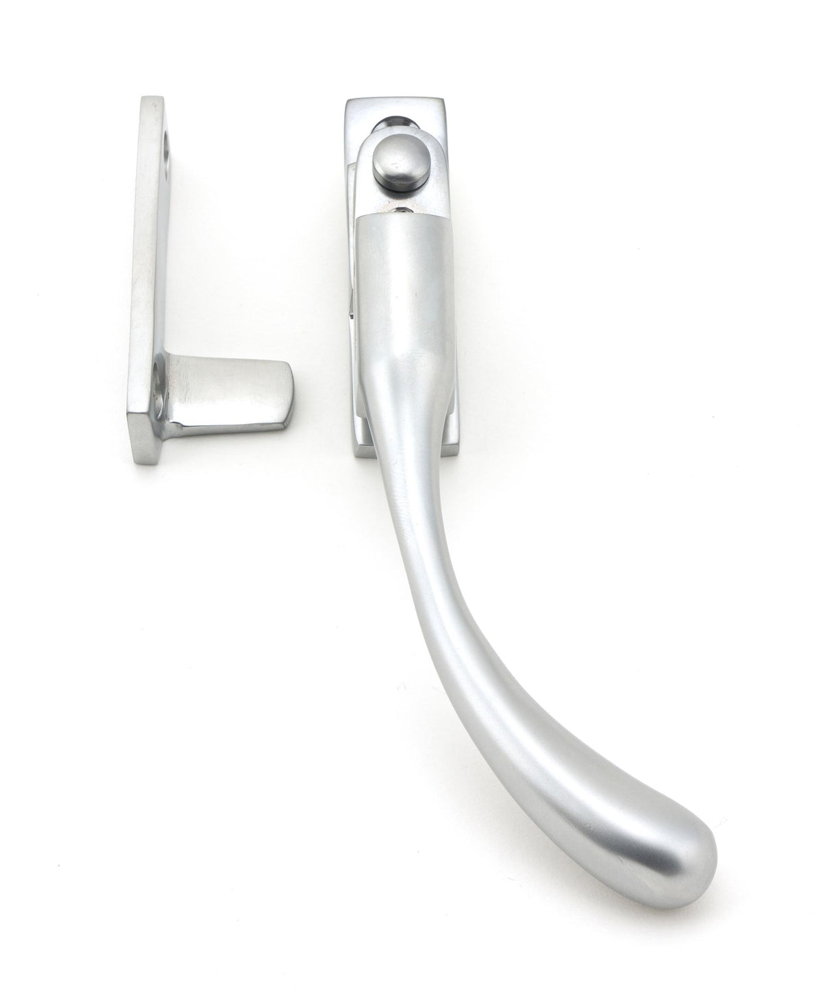 From The Anvil - Satin Chrome Night-Vent Locking Peardrop Fastener - RH | Sku. 45399 | Trade Door Handles.