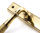 From The Anvil - Aged Brass Reeded Slimline Lever Espag. Latch Set | Sku. 45419 | Trade Door Handles.