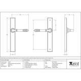 From The Anvil - Aged Brass Reeded Slimline Lever Espag. Latch Set | Sku. 45419 | Trade Door Handles.