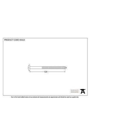 From The Anvil - Satin Chrome M5 x 120mm Male Bolt (1) | Sku. 45423 | Trade Door Handles.