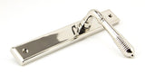 From The Anvil - Polished Nickel Reeded Slimline Lever Espag. Latch Set | Sku. 45425 | Trade Door Handles.