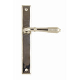 From The Anvil - Polished Nickel Reeded Slimline Lever Espag. Latch Set | Sku. 45425 | Trade Door Handles.