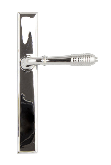 From The Anvil - Polished Chrome Reeded Slimline Lever Espag. Latch Set | Sku. 45426 | Trade Door Handles.