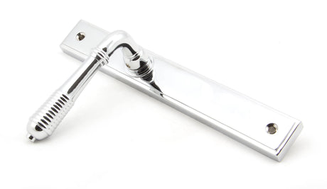From The Anvil - Polished Chrome Reeded Slimline Lever Espag. Latch Set | Sku. 45426 | Trade Door Handles.