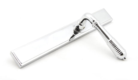 From The Anvil - Polished Chrome Reeded Slimline Lever Espag. Latch Set | Sku. 45426 | Trade Door Handles.