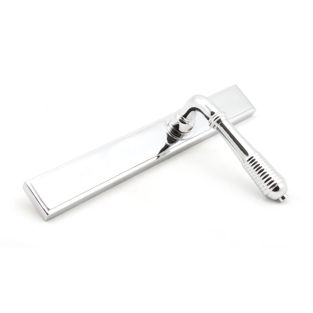 From The Anvil - Polished Chrome Reeded Slimline Lever Espag. Latch Set | Sku. 45426 | Trade Door Handles.