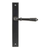 From The Anvil - Aged Bronze Reeded Slimline Lever Espag. Latch Set | Sku. 45427 | Trade Door Handles.