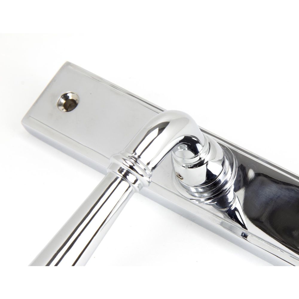 From The Anvil - Polished Chrome Newbury Slimline Lever Espag. Latch Set | Sku. 45431 | Trade Door Handles.