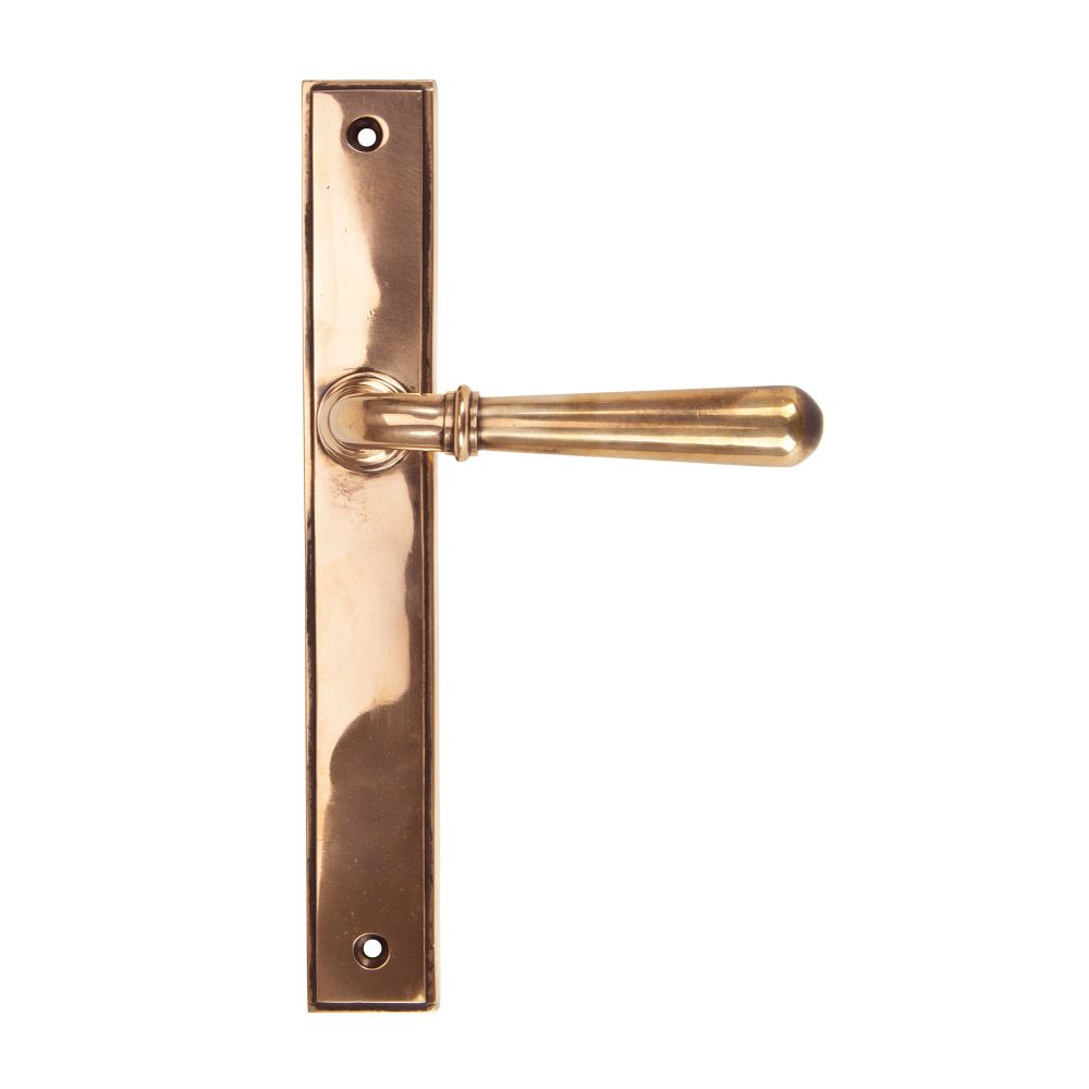 From The Anvil - Polished Bronze Newbury Slimline Lever Espag. Latch Set | Sku. 45432 | Trade Door Handles.
