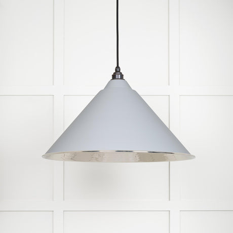 From The Anvil - Hammered Nickel Hockley Pendant in Birch | Sku. 45433BI | Trade Door Handles.
