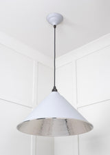 From The Anvil - Hammered Nickel Hockley Pendant in Birch | Sku. 45433BI | Trade Door Handles.