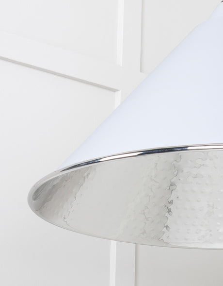 From The Anvil - Hammered Nickel Hockley Pendant in Birch | Sku. 45433BI | Trade Door Handles.