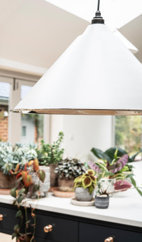 From The Anvil - Hammered Nickel Hockley Pendant in Birch | Sku. 45433BI | Trade Door Handles.