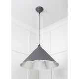 From The Anvil - Hammered Nickel Hockley Pendant in Bluff | Sku. 45433BL | Trade Door Handles.