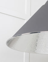 From The Anvil - Hammered Nickel Hockley Pendant in Bluff | Sku. 45433BL | Trade Door Handles.