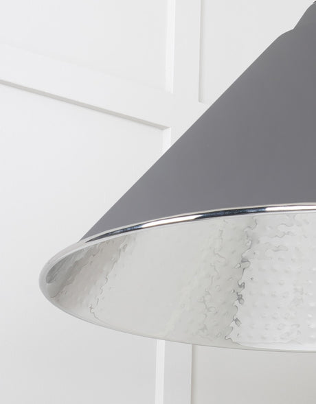 From The Anvil - Hammered Nickel Hockley Pendant in Bluff | Sku. 45433BL | Trade Door Handles.