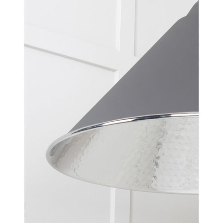 From The Anvil - Hammered Nickel Hockley Pendant in Bluff | Sku. 45433BL | Trade Door Handles.