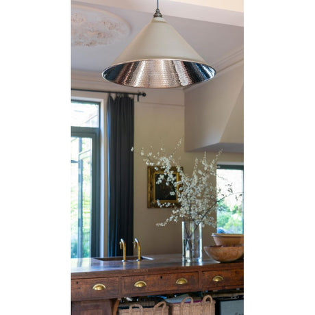 From The Anvil - Hammered Nickel Hockley Pendant in Bluff | Sku. 45433BL | Trade Door Handles.