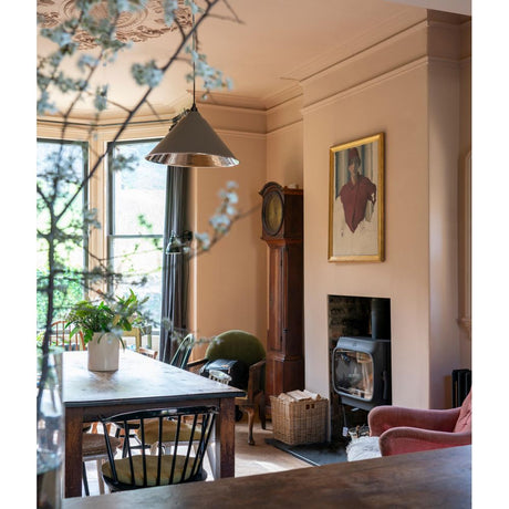 From The Anvil - Hammered Nickel Hockley Pendant in Bluff | Sku. 45433BL | Trade Door Handles.