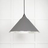 From The Anvil - Hammered Nickel Hockley Pendant in Bluff | Sku. 45433BL | Trade Door Handles.