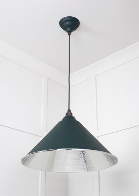 From The Anvil - Hammered Nickel Hockley Pendant in Dingle | Sku. 45433DI | Trade Door Handles.