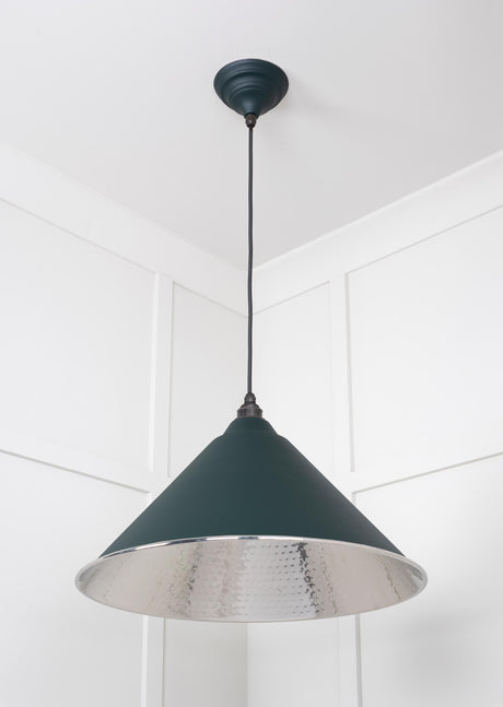 From The Anvil - Hammered Nickel Hockley Pendant in Dingle | Sku. 45433DI | Trade Door Handles.