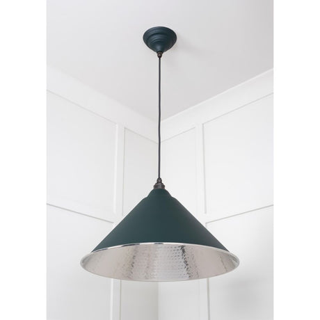 From The Anvil - Hammered Nickel Hockley Pendant in Dingle | Sku. 45433DI | Trade Door Handles.