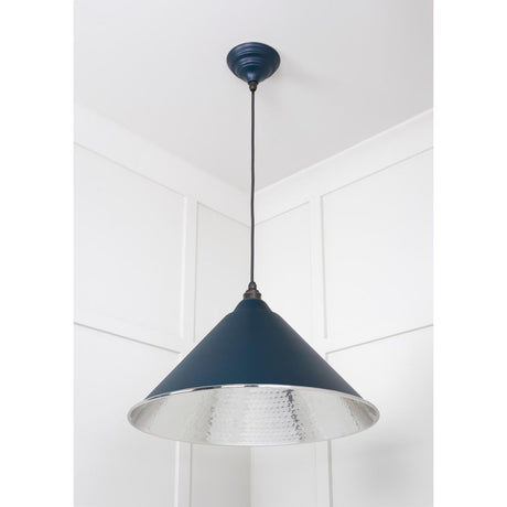 From The Anvil - Hammered Nickel Hockley Pendant in Dusk | Sku. 45433DU | Trade Door Handles.