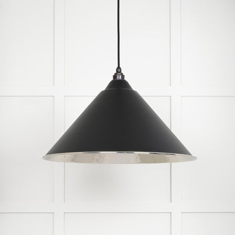 From The Anvil - Hammered Nickel Hockley Pendant in Elan Black | Sku. 45433EB | Trade Door Handles.