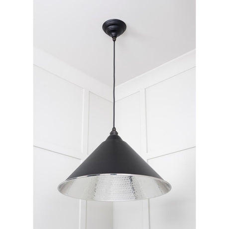 From The Anvil - Hammered Nickel Hockley Pendant in Elan Black | Sku. 45433EB | Trade Door Handles.
