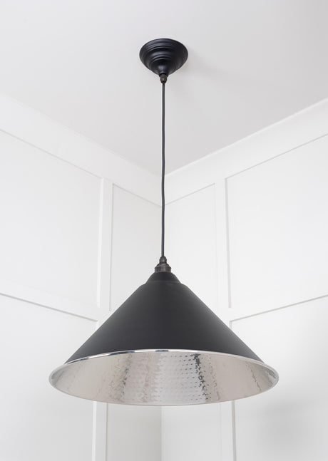 From The Anvil - Hammered Nickel Hockley Pendant in Elan Black | Sku. 45433EB | Trade Door Handles.