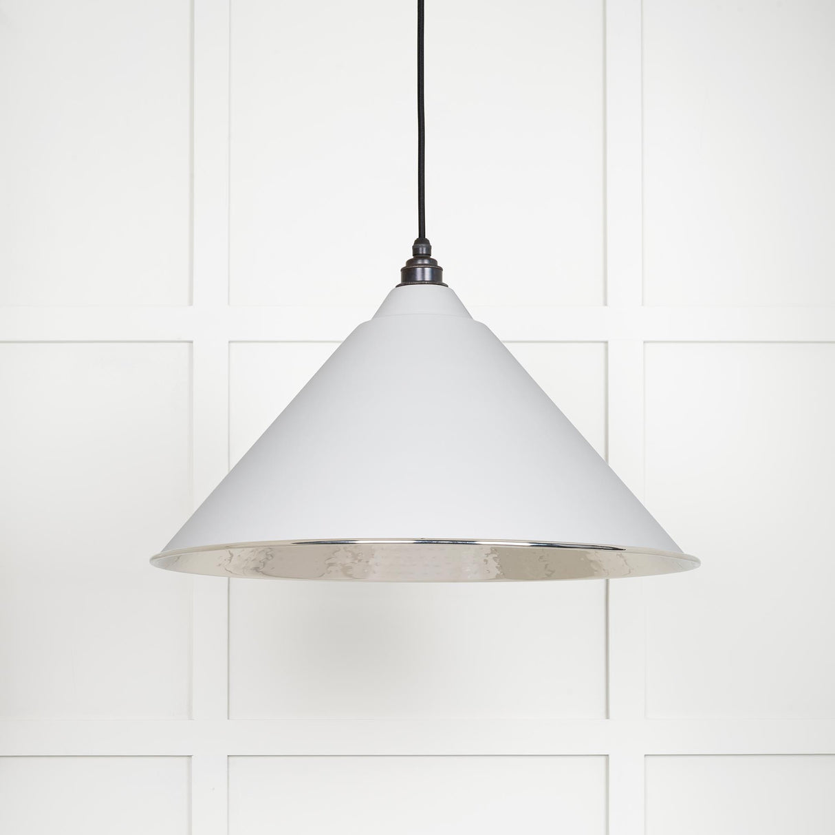 From The Anvil - Hammered Nickel Hockley Pendant in Flock | Sku. 45433F | Trade Door Handles.