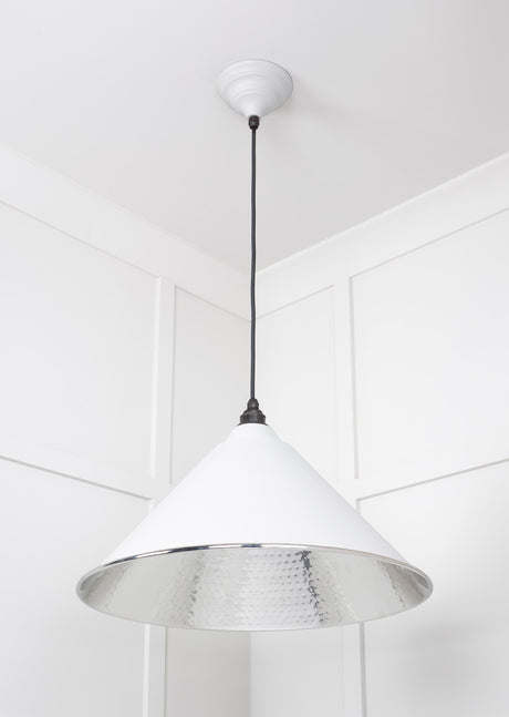 From The Anvil - Hammered Nickel Hockley Pendant in Flock | Sku. 45433F | Trade Door Handles.