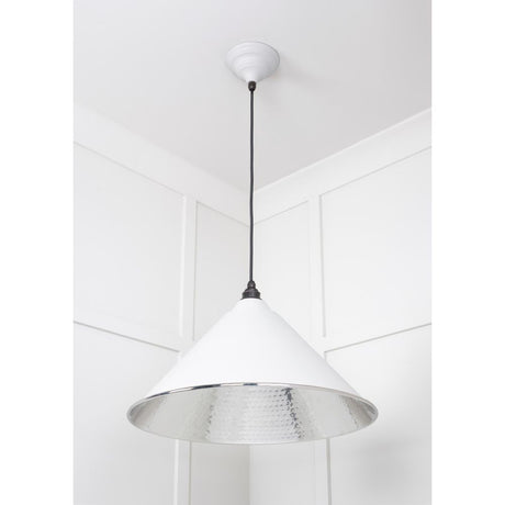 From The Anvil - Hammered Nickel Hockley Pendant in Flock | Sku. 45433F | Trade Door Handles.