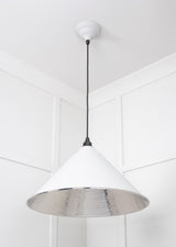 From The Anvil - Hammered Nickel Hockley Pendant in Flock | Sku. 45433F | Trade Door Handles.