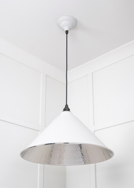 From The Anvil - Hammered Nickel Hockley Pendant in Flock | Sku. 45433F | Trade Door Handles.