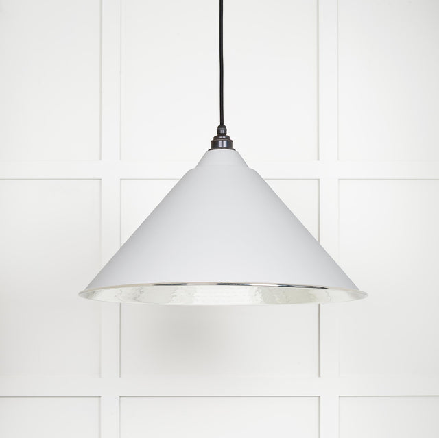 From The Anvil - Hammered Nickel Hockley Pendant in Flock | Sku. 45433F | Trade Door Handles.