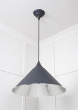 From The Anvil - Hammered Nickel Hockley Pendant in Slate | Sku. 45433SL | Trade Door Handles.