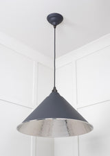 From The Anvil - Hammered Nickel Hockley Pendant in Slate | Sku. 45433SL | Trade Door Handles.