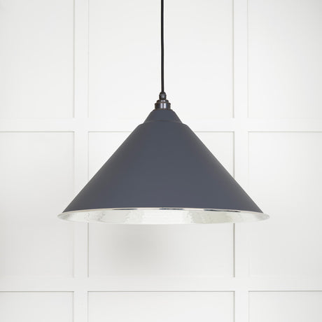 From The Anvil - Hammered Nickel Hockley Pendant in Slate | Sku. 45433SL | Trade Door Handles.