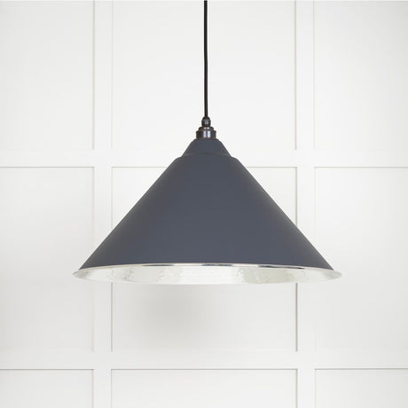 From The Anvil - Hammered Nickel Hockley Pendant in Slate | Sku. 45433SL | Trade Door Handles.