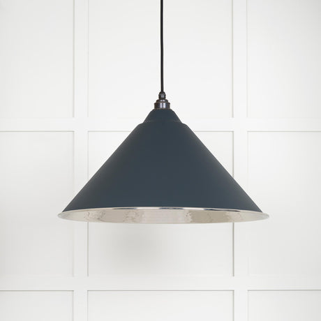 From The Anvil - Hammered Nickel Hockley Pendant in Soot | Sku. 45433SO | Trade Door Handles.