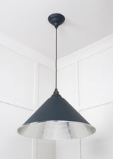 From The Anvil - Hammered Nickel Hockley Pendant in Soot | Sku. 45433SO | Trade Door Handles.